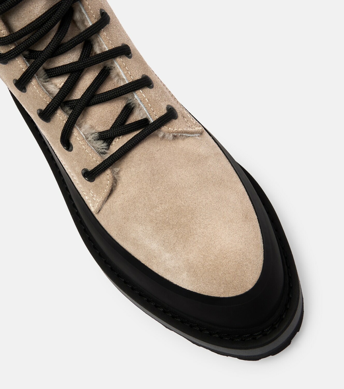 Le Monde Béryl Dolomite shearling-lined suede combat boots