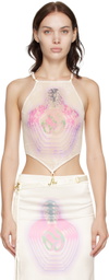 RoomSERVICE888 SSENSE Exclusive White RS Print Camisole