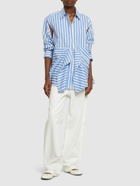 JW ANDERSON - Striped Cotton Poplin Peplum Drape Shirt