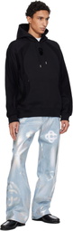 Casablanca Black Squash Logo Flock Print Hoodie