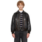 Dunst Brown Stand Collared Leather Jacket