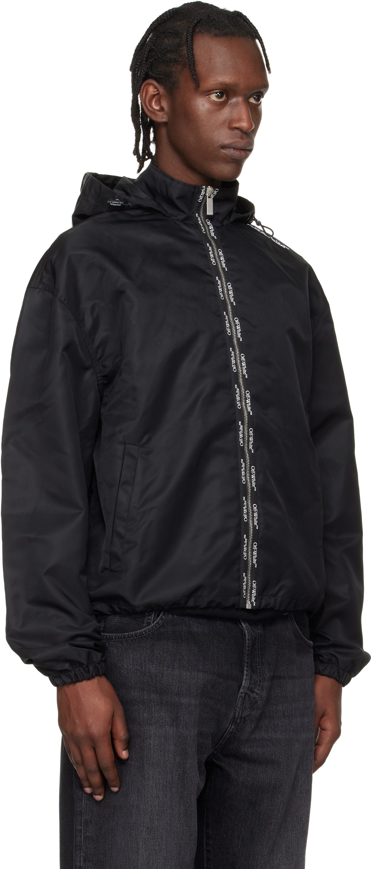 Off-White Black Bookish Nylon Windbreaker Jacket