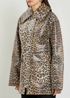 Ganni Leopard-print Waxed Canvas Coat