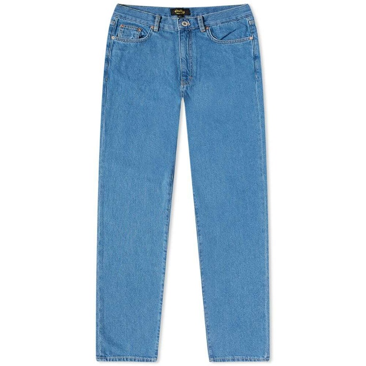 Photo: Stan Ray Men's 5 Pocket Tapered Jean in Mid Stonewash