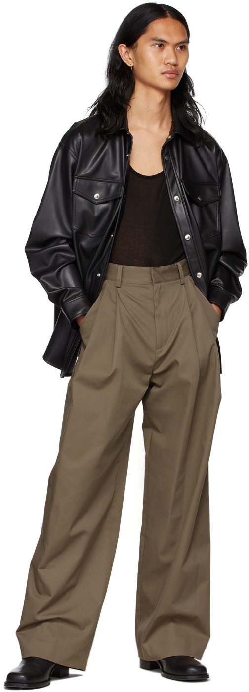 Brown Polyester Trousers