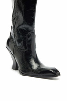 Diesel D-Luffy - Knee-high boots in patent leather - Boots Womens in Black