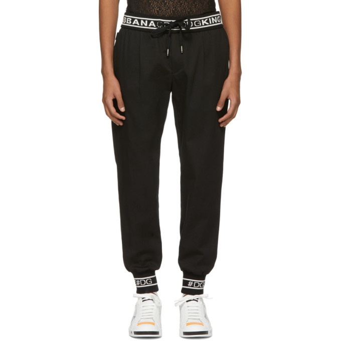 Photo: Dolce and Gabbana Black Twill Logo Lounge Pants