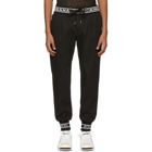 Dolce and Gabbana Black Twill Logo Lounge Pants