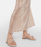 Rene Caovilla Embellished satin sandals