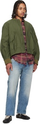 R13 Khaki Bubble Bomber Jacket