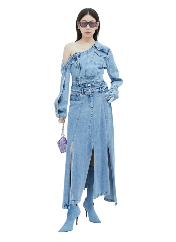 Photo: Rokh Asymmetric Neck Denim Jacket