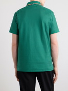 Burberry - Logo-Embroidered Checked Cotton-Piqué Polo Shirt - Green