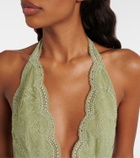 Gucci Floral lace and tulle bodysuit