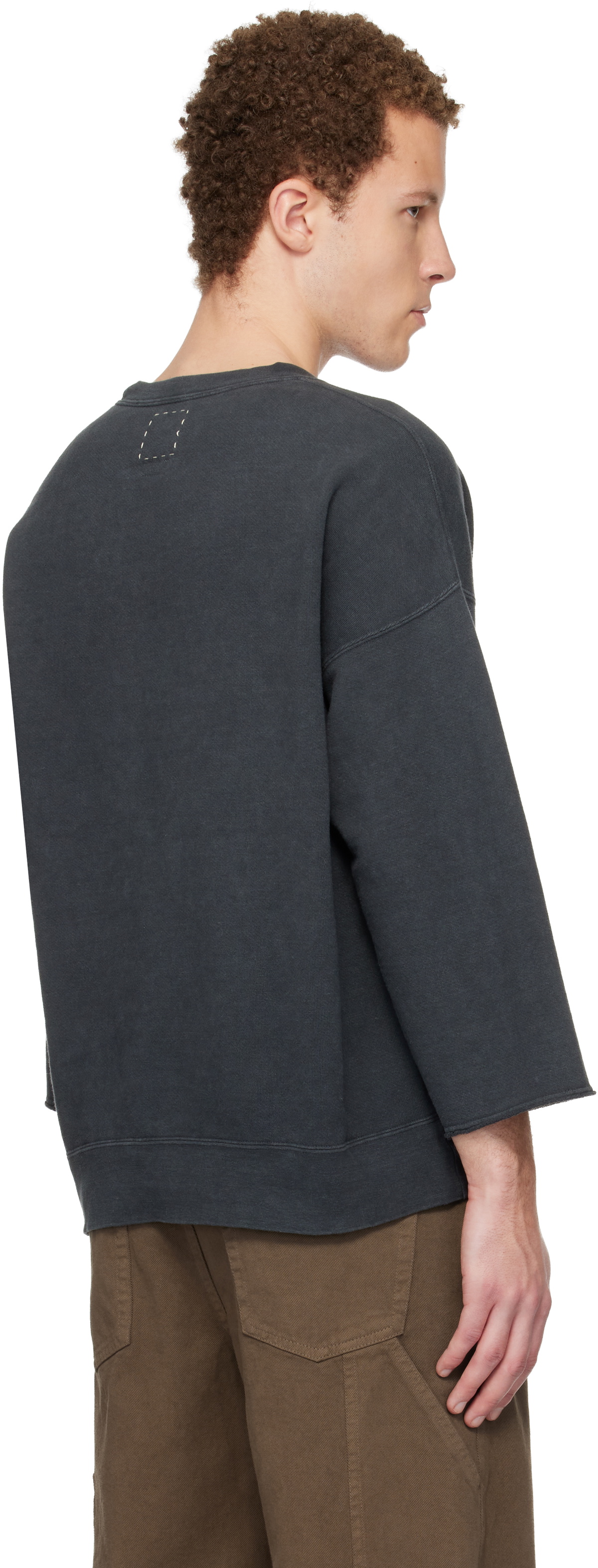 visvim Black Jumbo SB 3/4 DMGD Sweatshirt