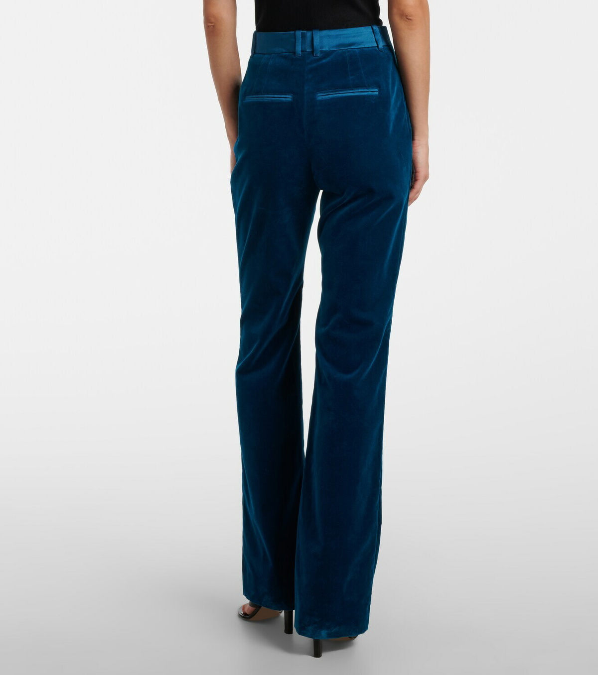 Rabanne Cotton-blend velvet flared pants
