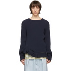 Dries Van Noten Navy Jelte Crewneck Sweater