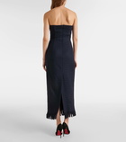 Oscar de la Renta Tweed wool and mohair-blend bustier dress