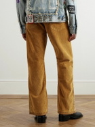 Gallery Dept. - Flared Distressed Cotton-Corduroy and Canvas Trousers - Brown