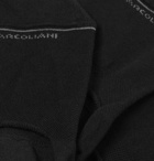Marcoliani - Three-Pack Stretch Cotton-Blend No-Show Socks - Black