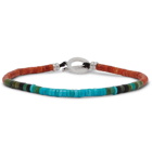 Mikia - Coral, Turquoise and Sterling Silver Beaded Bracelet - Blue
