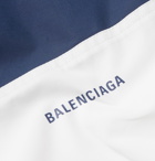 Balenciaga - Colour-Block Logo-Print Cotton-Poplin Jacket - Blue