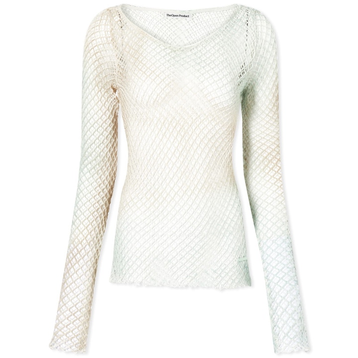 Photo: The Open Product Women's Ombre Mesh Knitted Top in Green