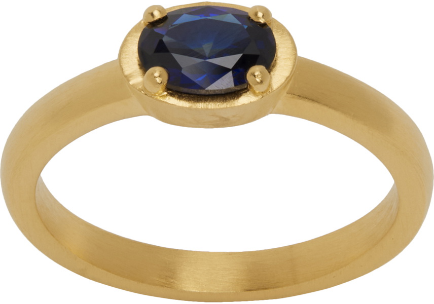 Dear Letterman Gold Sapphire Amer Ring