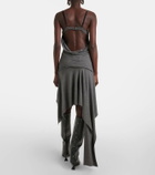 The Attico Asymmetric jersey minidress