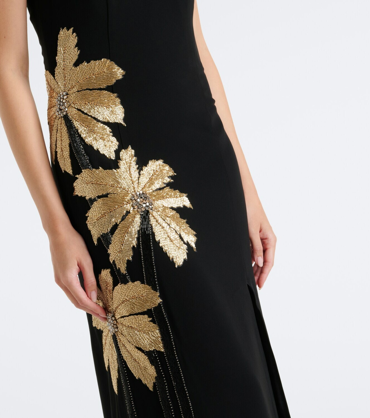 Costarellos Terrin embellished crêpe gown