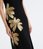 Costarellos Terrin embellished crêpe gown