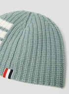 4 Bar Knit Beanie Hat in Green