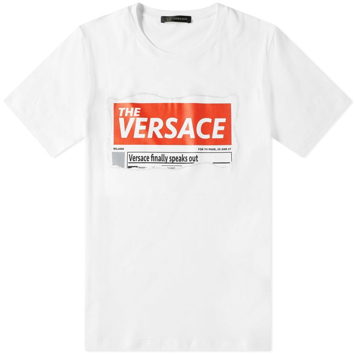 Photo: Versace Newspaper Logo Tee