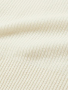 Moncler - Ribbed Virgin Wool and Cashmere-Blend Sweater - Neutrals