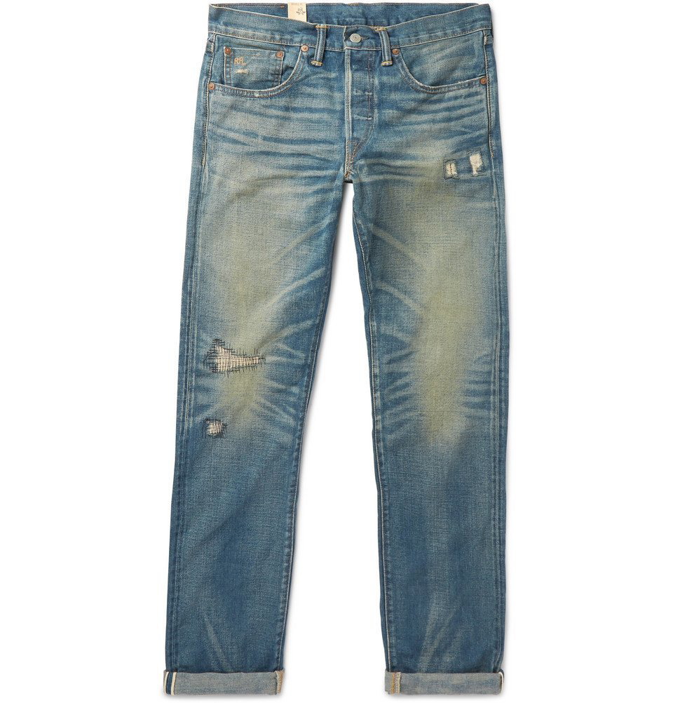 RRL - Ridgway Slim-Fit Distressed Selvedge Denim Jeans - Men - Indigo RRL