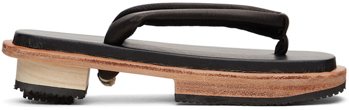 Photo: Sasquatchfabrix. Black MARIEOHIRA Edition Leather Geta Sandals