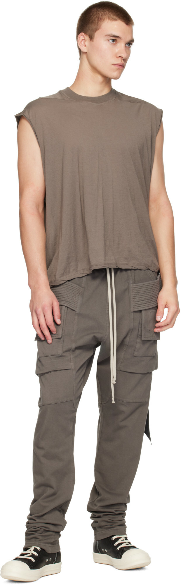 Rick Owens DRKSHDW Gray Tower Creatch Drawstring Cargo Pants
