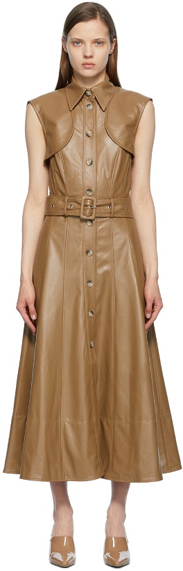 Photo: Matériel Tbilisi Brown Faux-Leather Two-in-One Dress