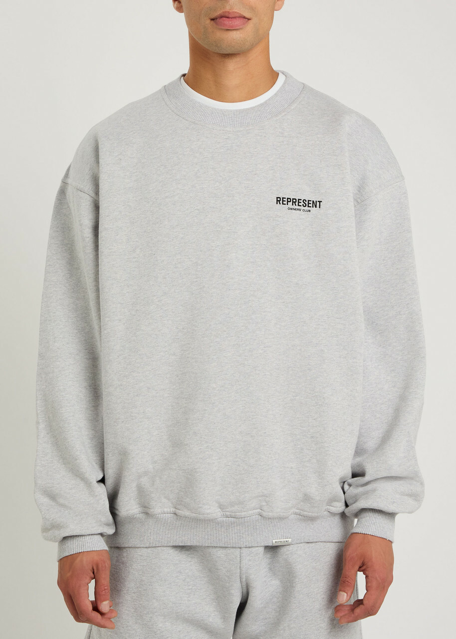 Represent Owners Club Printed Cotton Sweatshirt Grey