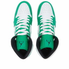 Air Jordan Men's 1 Mid Sneakers in Lucky Green/Black