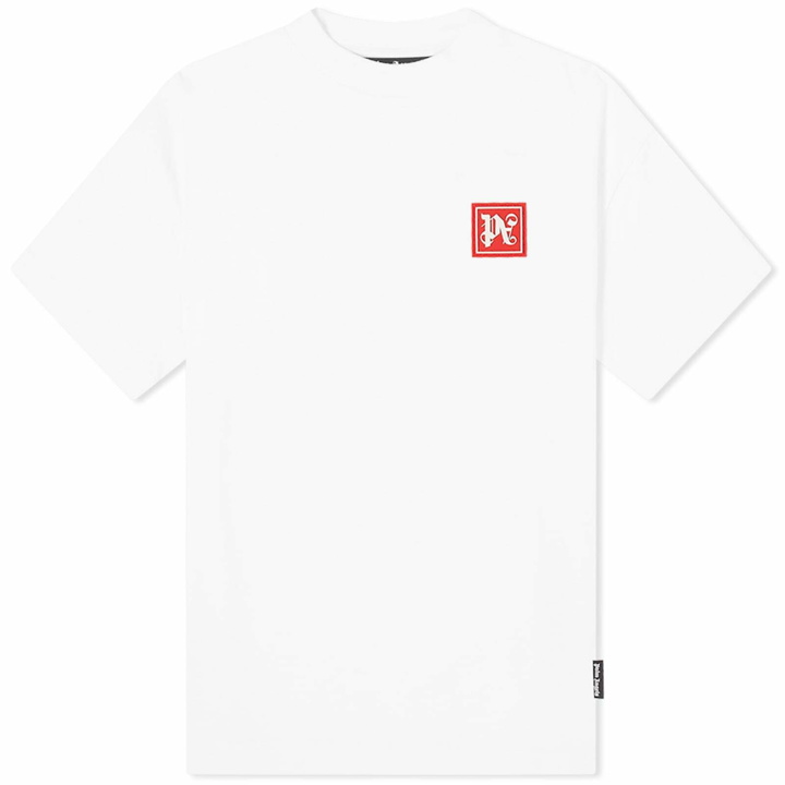 Photo: Palm Angels Men's Small Logo Ski Club T-Shirt in White