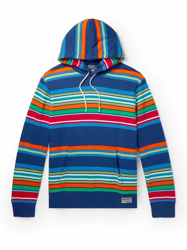 Photo: Polo Ralph Lauren - Striped Hooded Cotton-Blend Sweater - Blue