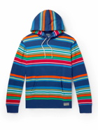 Polo Ralph Lauren - Striped Hooded Cotton-Blend Sweater - Blue