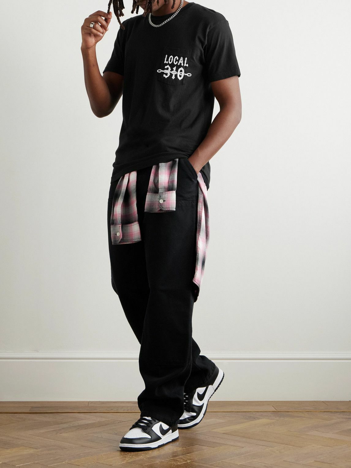 Local Authority LA - LA Chains Logo-Print Cotton-Jersey T-Shirt - Black