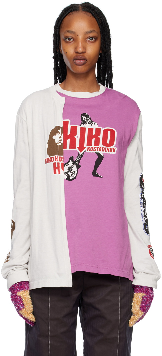 Kiko Kostadinov Off-White u0026 Pink Hysteric Glamour Edition Long Sleeve T-Shirt  Kiko Kostadinov