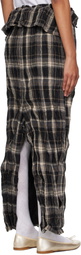 OPEN YY Black & Gray Crinkled Shirt Maxi Skirt