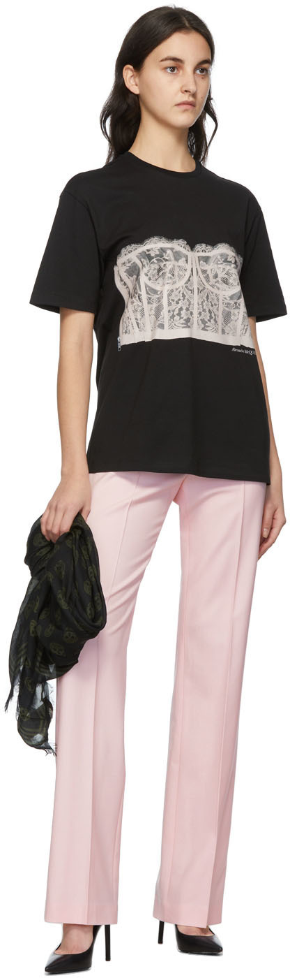 Alexander McQueen Black Bustier Print T-Shirt