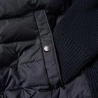 Moncler Men's Nylon Hooded Knit Down Jacket in Navy