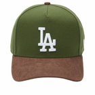 New Era LA Dodgers Suede Visor 9Forty E-Frame in Green 