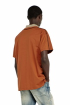Diesel T-shirt with contrast trims and logo patch - T-Shirts Mens in Orange