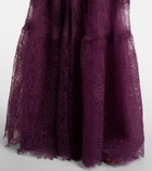 Costarellos Belted lace gown